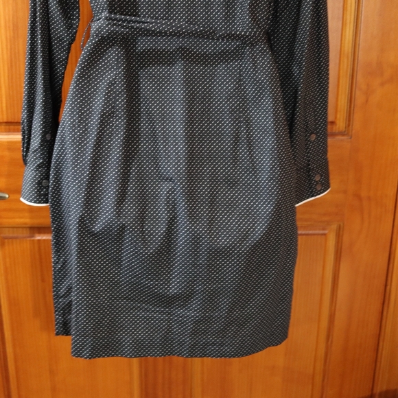 Brooks Brothers Black White Polka Dot Belted Long Sleeve Cotton Dress 10 - Picture 13 of 15